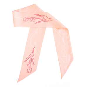 Ribbon Scarf Tulip Nude, 100% silk, 100% made in france