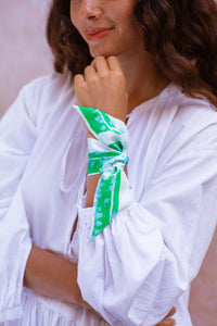 Lapin Agile Tartan bracelet, 100% silk, Made in France, Confectionné en France