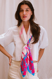 Carré Scarf 90 Sunset, 100% silk, Made in France